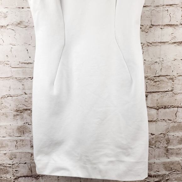 AREA Grape Cluster Dress in White Sleeveless Beaded Straps Medium Mini Deep V - Picture 6 of 14